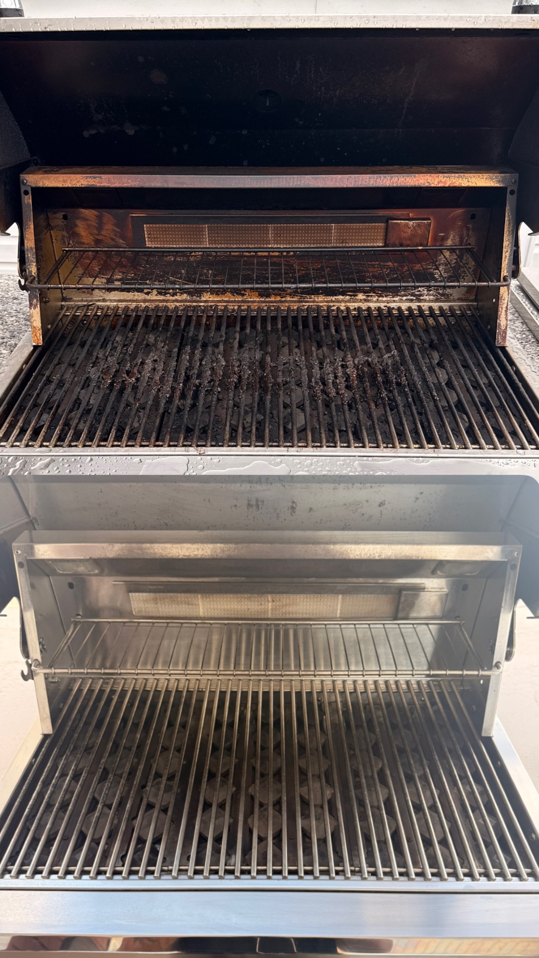 Before & After — firebox & grates deep cleaned