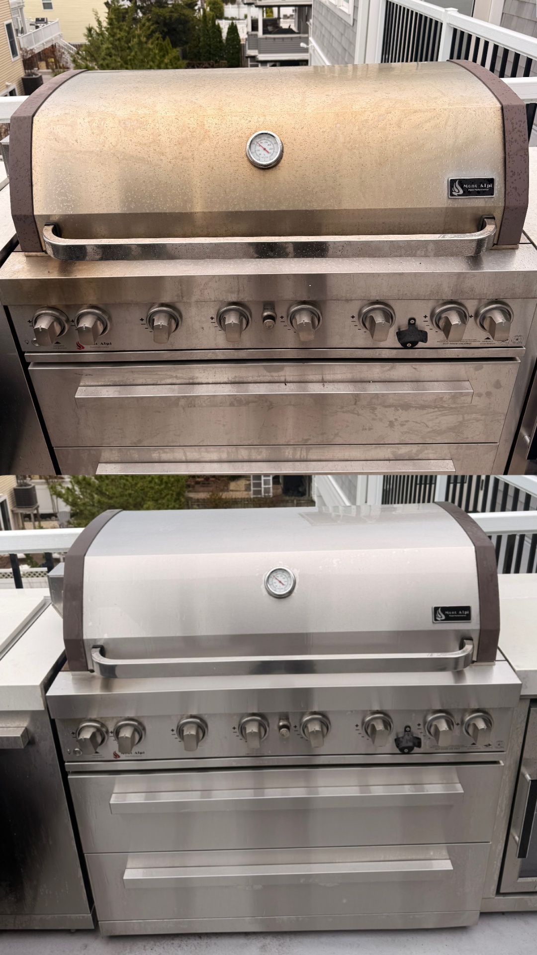Before & After — Mont Alpi stainless restored to showroom shine